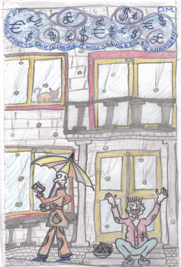 If it would start to rain in change drawn by Donatas Mitonis © DM