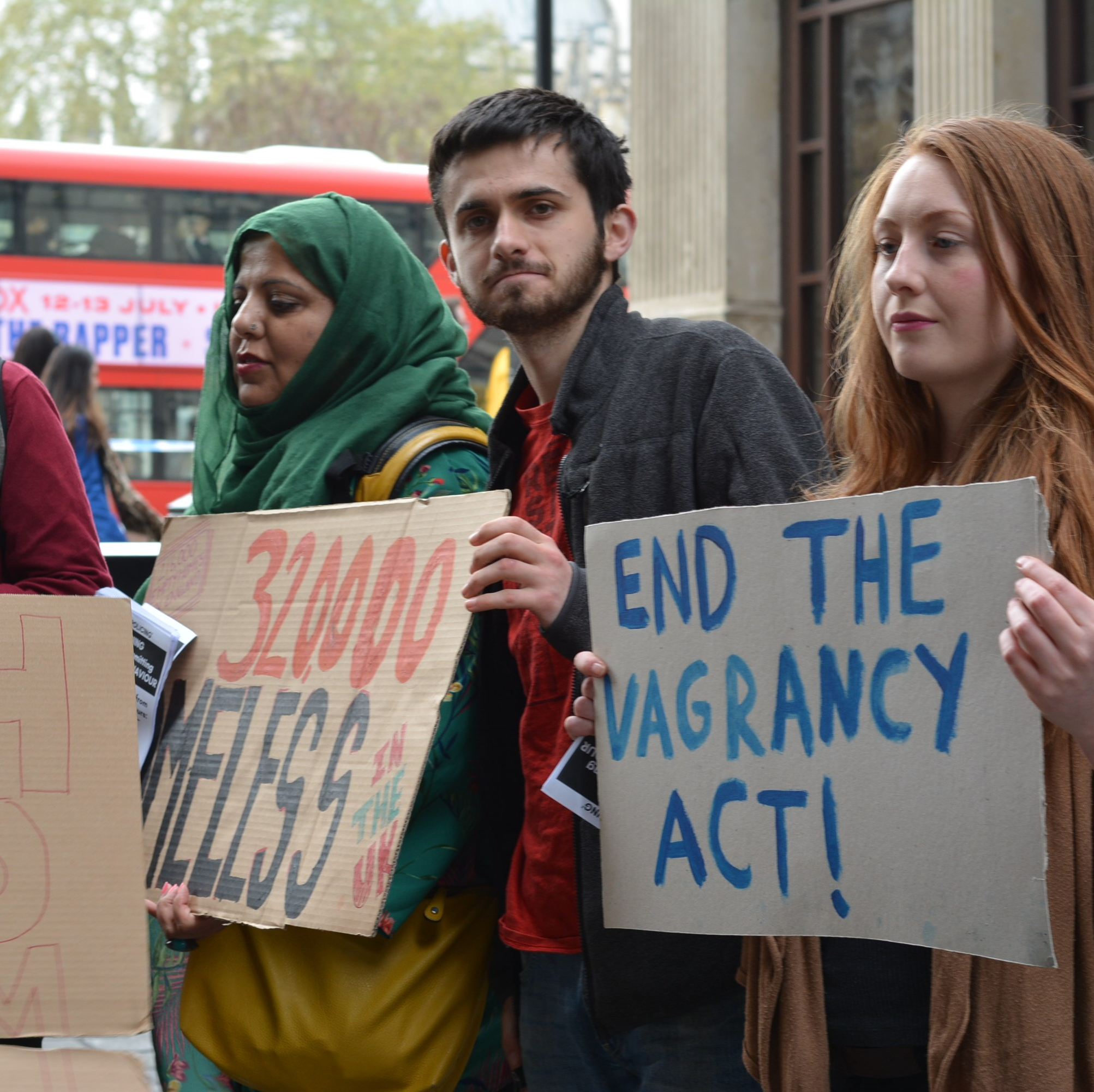 Tom, from the Labour Homelessness Campaign looking to camera.  © Labour Homelessness Campaign