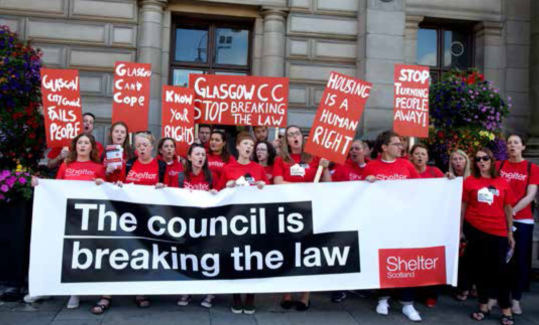 Protesting negligence © Shelter Scotland