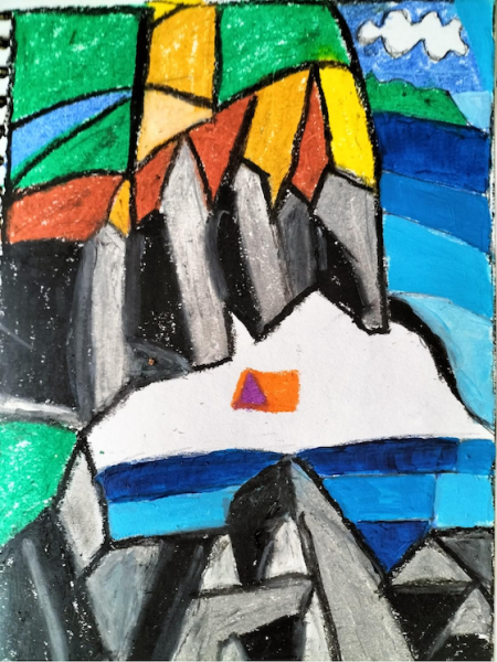 Secluded Beach by an unnamed artist at the St Mungo's Recovery College. © Homeless Diamonds