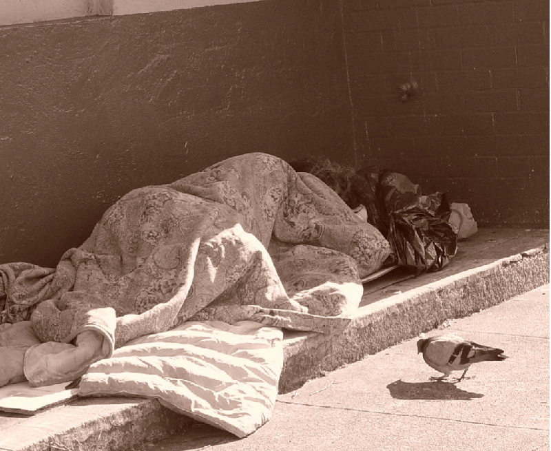 Getting any sleep at all can be tough on the streets. © Franco Folini/Creative Commons 