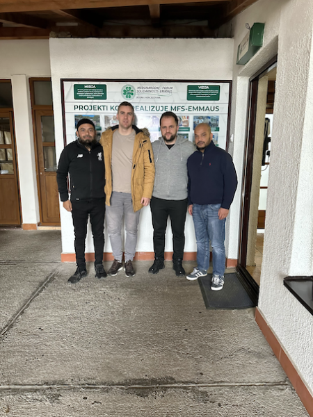 Emdad (left) with Hodzic (centre left) and Skribo (centre right) © Emdad Rahman