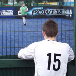 Players at the Street Soccer tournament were there to win. Photograph © Patrick O'Hare